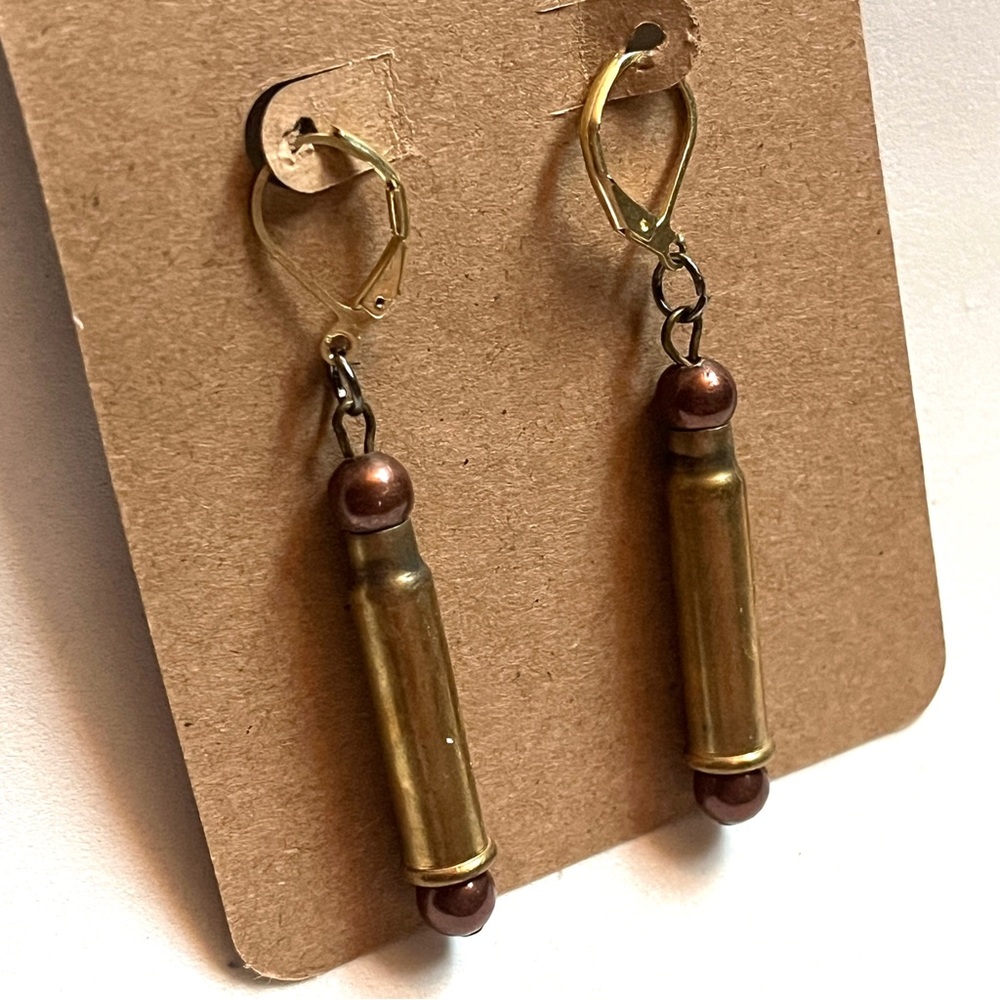 Gold and Copper dangle Geometric Earrings- Simple, Unique, New-